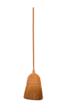 Broom straw on white background