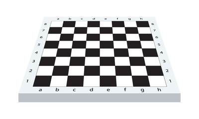 Empty chess board, perspective view