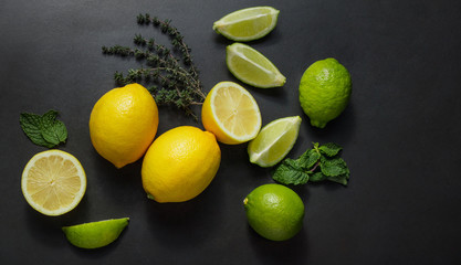 Limes, lemons and mint