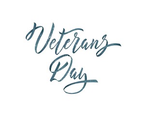 Fototapeta na wymiar Happy Veterans day text. Veterans day modern brush calligraphy. Vector illustration