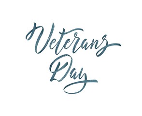 Happy Veterans day text. Veterans day modern brush calligraphy.  Vector illustration