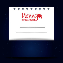 merry christmas card with christmas hat icon colorful design vector illustration