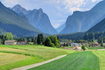 The Sexten Dolomites of Alpine Southern Tyrol, Italy - obrazy, fototapety, plakaty