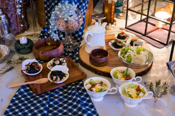 Black Spaghetti with shrimp ,fresh noodle spring roll and salad