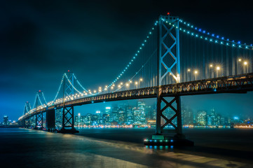 Fototapeta na wymiar San Francisco–Oakland Bay Bridge in San Francisco at Night