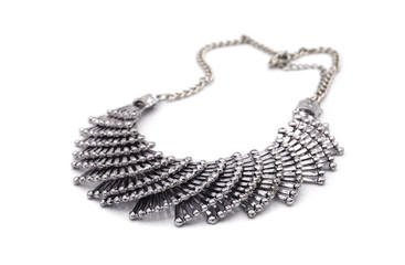 Hipster necklace on white background