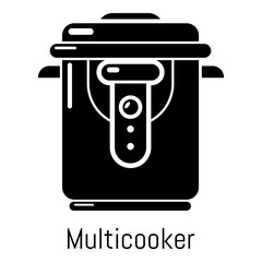 Multi cooker icon, simple black style