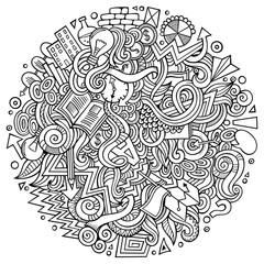 Fototapeta premium Cartoon cute doodles hand drawn Idea illustration