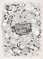 Cartoon cute doodles hand drawn Massage illustration