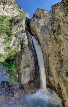 Zammer Lochputz Waterfall and Hydroelectric Power Plant, famed for mythological nymph