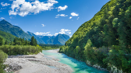 Fototapeta na wymiar Soca river, Bovec Slovenia