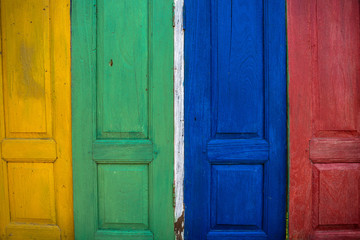 colored wood windows