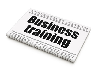 Learning concept: newspaper headline Business Training