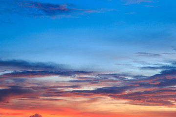 beautiful colorful sky and cloud in twilight time background