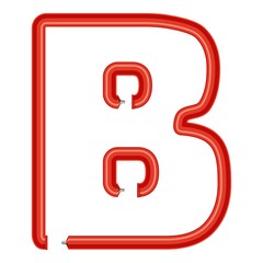 Letter b plastic tube icon, cartoon style