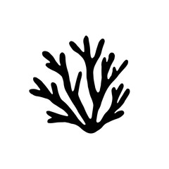 Fototapeta premium sea coral silhouette vector black. isolated