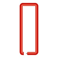 Letter i plastic tube icon, cartoon style