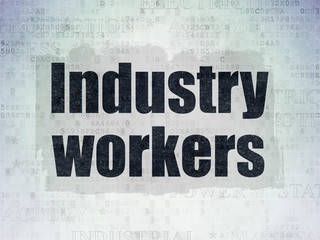 Fototapeta premium Industry concept: Industry Workers on Digital Data Paper background