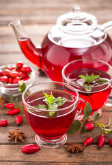 Hot and healthy rose hip tea