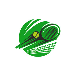Tennis ball and racket sport team club vector icon
