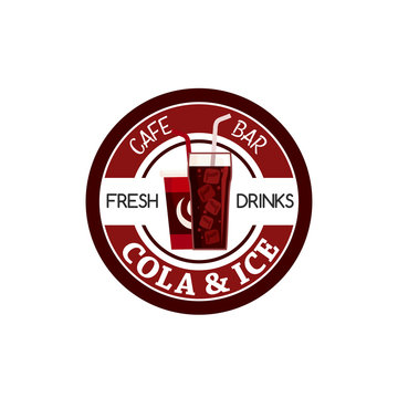 Juice soda drink fast food cafe bar vector icon