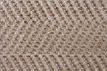 Texture of natural linen fabric in pattern brown color close-up in vintage style