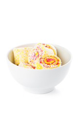 Tasty Turkish delight isolated on white