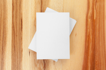 Blank paper on wood table