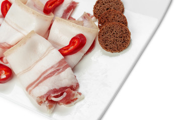 rye bread and smoked lard