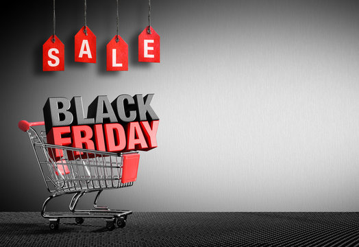 Black Friday Concept - 3D Text In Cart
