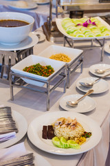 Hainanese chicken rice Vegetables with rice food