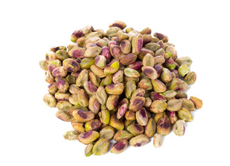 Pistachio nuts isolated on white background