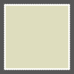 Blank Postage Stamps Set on Dark Background. Vector