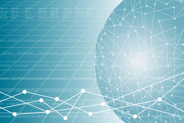 Vector illustration on business theme with block chain elements. Interconnected electronic wallets. The network envelops the planet.