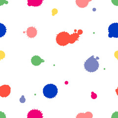 Seamless pattern, tile with inc splash, blots, smudge and brush strokes. Grunge endless template for web background, prints, wallpaper, surface, wrapping, repeat elements for design.