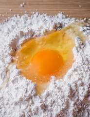 Homemade fresh pasta dough ingredents