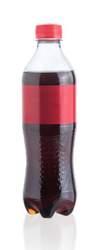 Plastic bottle of cola isolated on a white background