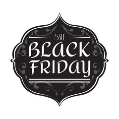 Isolated vintage black friday label, Vector illustration