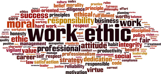 Work ethics word cloud