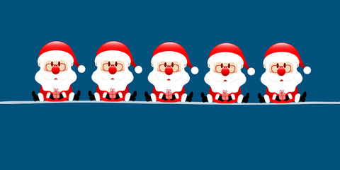 5 Santas Dark Blue