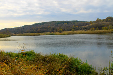River Southern Bug in Ukraine on autumn
