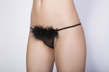 Tiny bikini with the fluff