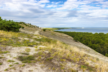 View of dunes and Baltic Sea. Curonian Spit.