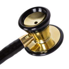 close-up of the head of a stethoscope for listening to the rhythm of the heart