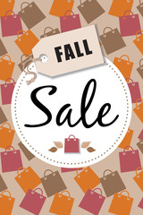 Fall Sale Shopping Bag Vector Background 1