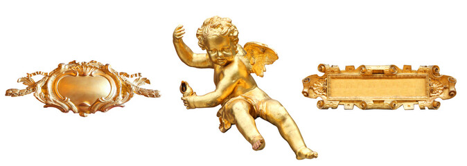 Angelot et cartels dorés