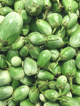 top view of  green eggplants