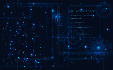 technology modern background, glowing particles, technologies concept, abstract machine details, vector