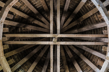 medieval fort in Soroca, interior detailed architectural and structural elements of towers