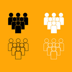 Working together team concept set icon.